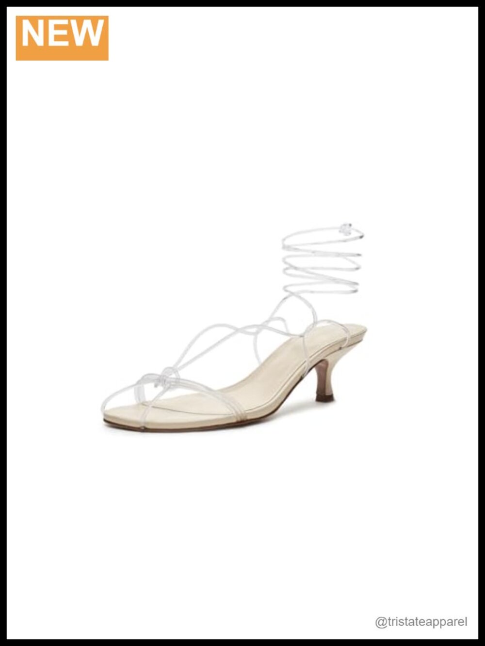Womens Spaghetti Jelly Kitten Heels Lace Up PVC Open Toe Sandals